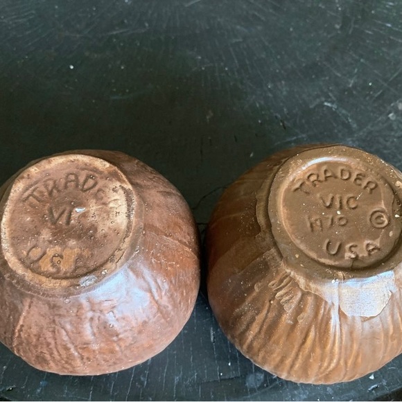 🌞🌴🌴Party Time! Six Vintage Trader Vic Coconut Mugs! - Picture 8 of 11